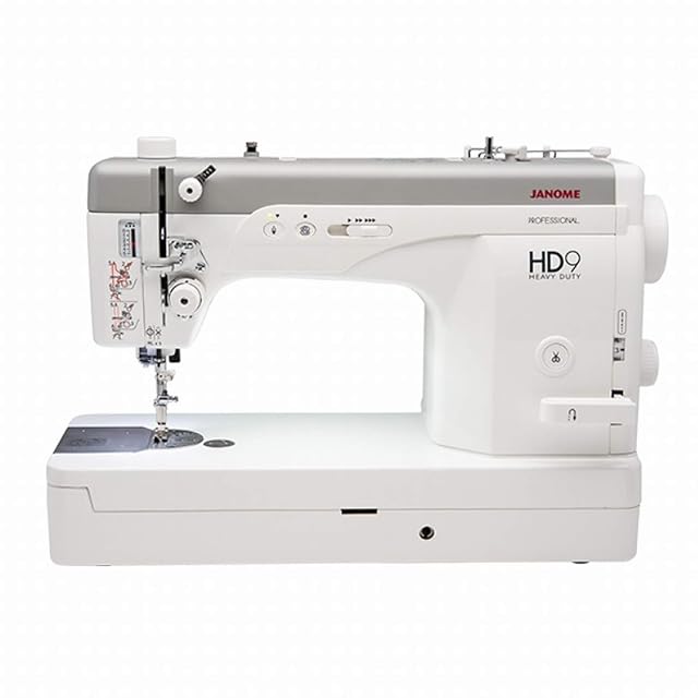Janome HD9 Professional straight-stitch sewing machine, front three-quarter view