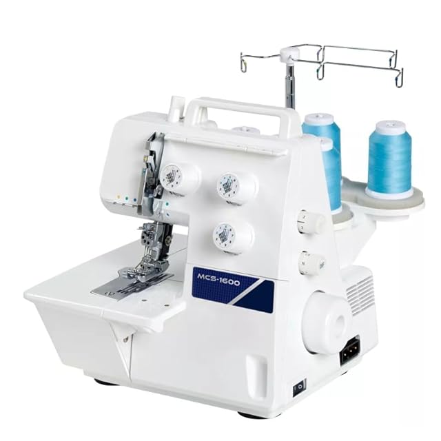 Juki MCS-1500 cover and chain stitch machine, front three-quarter view